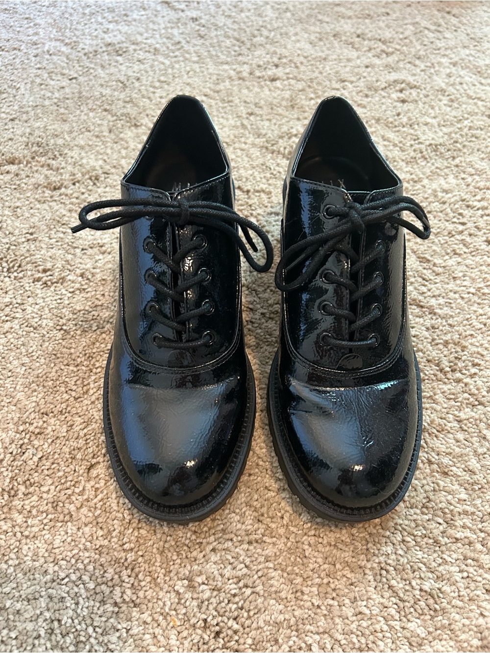 Mix No. 6 Black Patent Lace-Up Oxford Boots
